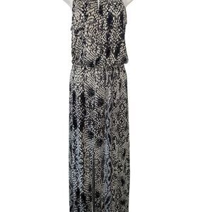 Parker Black and White Halter Dress